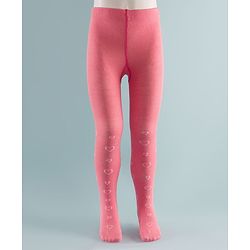 Cute Walk by Babyhug Knit Heart Design Antibacterial Tights - Pink