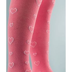 Cute Walk by Babyhug Knit Heart Design Antibacterial Tights - Pink