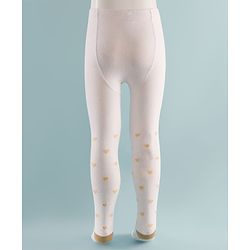 Cute Walk by Babyhug Knit Heart & Bear Design Antibacterial Tights - White