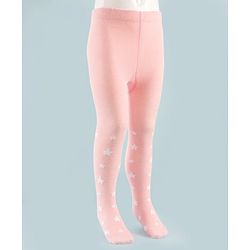 Cute Walk by Babyhug Knit Antibacterial Tights with Star Design - Pink