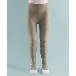 Cute Walk by Babyhug Knit Polka Dot Design Antibacterial Tights - Grey