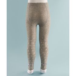 Cute Walk by Babyhug Knit Polka Dot Design Antibacterial Tights - Grey