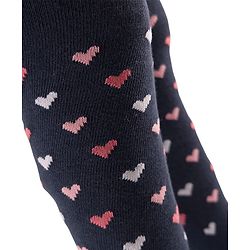 Cute Walk by Babyhug Knit Heart Design Antibacterial Tights - Navy