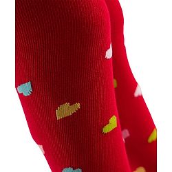 Cute Walk by Babyhug Knit Heart Design Antibacterial Tights - Red