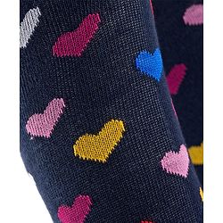 Cute Walk by Babyhug Knit Heart Design Antibacterial Tights - Navy