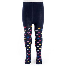 Cute Walk by Babyhug Knit Heart Design Antibacterial Tights - Navy