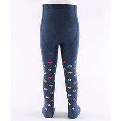 Cute Walk by Babyhug Knit Star Design Antibacterial Tights - Navy