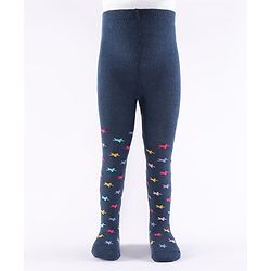 Cute Walk by Babyhug Knit Star Design Antibacterial Tights - Navy