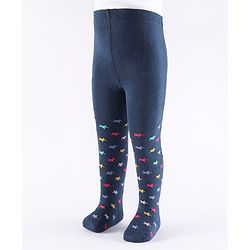 Cute Walk by Babyhug Knit Star Design Antibacterial Tights - Navy