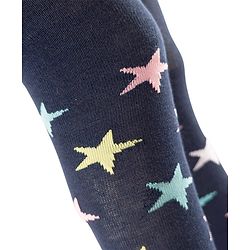 Cute Walk by Babyhug Knit Star Design Antibacterial Tights - Navy