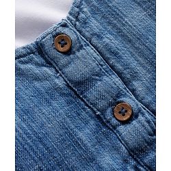 Babyhug Cotton Woven Half Sleeves Solid Colour T-Shirt & Frock with Heart Patch - Blue