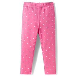 Babyhug Cotton Knit Slim Fit Full Length Leggings with Polka Dots & Floral Print Pack of 3 - Multicolor