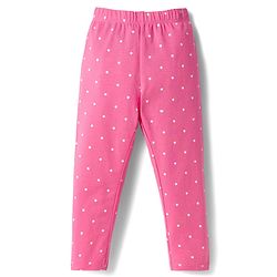Babyhug Cotton Knit Slim Fit Full Length Leggings with Polka Dots & Floral Print Pack of 3 - Multicolor