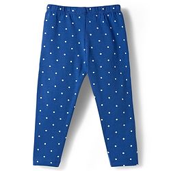 Babyhug Cotton Lycra Knit Full Length Leggings With Polka Dot Print Pack Of 3 - Blue Red & White