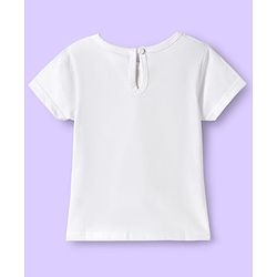 Babyhug Cotton Woven Frock & Half Sleeves Inner Tee With Floral Print - Blue & White