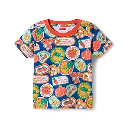 Babyhug Cotton Knit Half Sleeves T-Shirt with Tropical Theme Print - Multicolor
