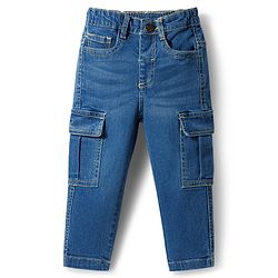 Babyhug Cotton Woven Full Sleeves Shirt & Denim Jeans Set - Blue