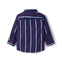Babyhug Cotton Denim Full Sleeves Striped Shirt & Jeans Pant Set - Blue