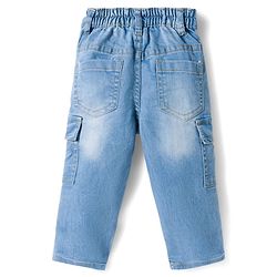 Babyhug Cotton Denim Full Sleeves Striped Shirt & Jeans Pant Set - Blue