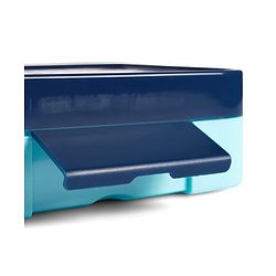 Babyhug 3 Compartment Insulated Lunch Box- Space Theme Navy Blue| 450 ml + 200 ml + 200 ml| BPA Free| Food Grade| Individual Air Tight Lids| School Lunch & Snack Box| Perfect for Travel - Blue