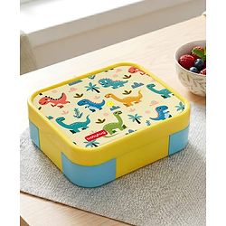 Babyhug 3 Compartment Insulated Lunch Box- Space Theme Navy Blue| 450 ml + 200 ml + 200 ml| BPA Free| Food Grade| Individual Air Tight Lids| School Lunch & Snack Box| Perfect for Travel - Blue