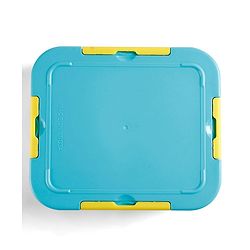 Babyhug 3 Compartment Insulated Lunch Box- Space Theme Navy Blue| 450 ml + 200 ml + 200 ml| BPA Free| Food Grade| Individual Air Tight Lids| School Lunch & Snack Box| Perfect for Travel - Blue