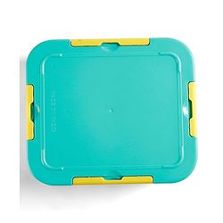 Babyhug 3 Compartment Insulated Lunch Box- Space Theme Navy Blue| 450 ml + 200 ml + 200 ml| BPA Free| Food Grade| Individual Air Tight Lids| School Lunch & Snack Box| Perfect for Travel - Blue