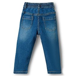 Babyhug Cotton Woven Full Sleeves Printed Shirt & Jeans Set - Multicolour & Blue