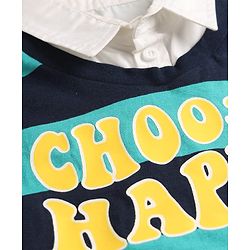 Babyhug Single Jersey Knit Full Sleeves Striped Twofer T-Shirt & Denim Jeans Set - Multicolor