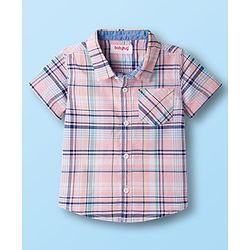 Babyhug Cotton Woven Half Sleeves Checks Shirt & Shorts Set - Multicolor & White