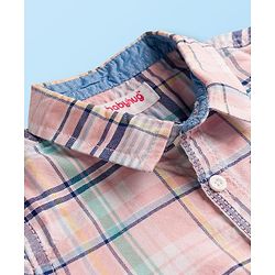 Babyhug Cotton Woven Half Sleeves Checks Shirt & Shorts Set - Multicolor & White