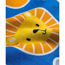 Babyhug Cotton Knit Half Sleeves T-Shirt with Animal Print - Blue