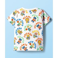 Babyhug Cotton Knit Half Sleeves Striped & Animal Printed T-Shirts Pack of 3 - Orange Blue & White
