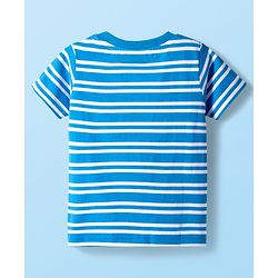 Babyhug Cotton Knit Half Sleeves Striped & Animal Printed T-Shirts Pack of 3 - Orange Blue & White