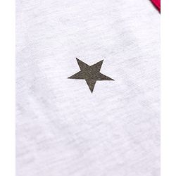 Babyhug Cotton Knit Full Sleeves Co-ord Night Suit With Star Print - White