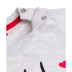 Babyhug Cotton Knit Full Sleeves Night Suit With Heart Print - White & Red
