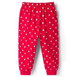 Babyhug Cotton Knit Full Sleeves Night Suit With Heart Print - White & Red