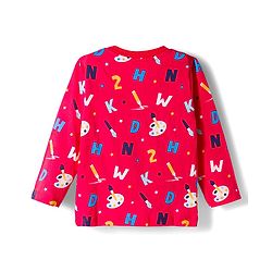 Babyhug Cotton Knit Full Sleeves Co-ord Night Suit With Painting Print - Red