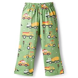 Babyhug Cotton Knit Full Sleeves Co-Ord Night Suit with Vehicle Print - Green