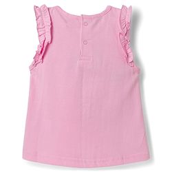 Babyhug Cotton Knit Sleeveless Top With Strawberry Print - Pink