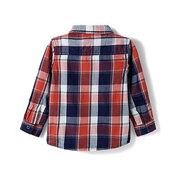 Babyhug Cotton Woven Full Sleeves Checkered Shirt & Trouser Set - Beige