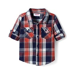 Babyhug Cotton Woven Full Sleeves Checkered Shirt & Trouser Set - Beige
