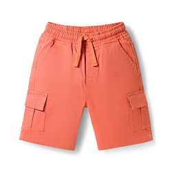 Babyhug Cotton Woven Half Sleeves Shirt & Shorts Set with Tropical Theme Print - Rust Orange & White