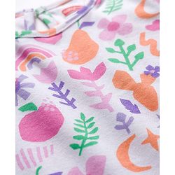Babyhug 100% Cotton Knit Full Sleeves T-Shirt with Tropical Theme Print - White