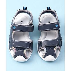 Cute Walk by Babyhug Velcro Closure Sandals - Navy Blue