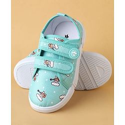 Cute Walk by Babyhug Velcro Closure Casual Shoes With Animal Print - Green