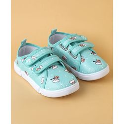 Cute Walk by Babyhug Velcro Closure Casual Shoes With Animal Print - Green