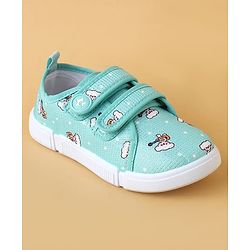 Cute Walk by Babyhug Velcro Closure Casual Shoes With Animal Print - Green
