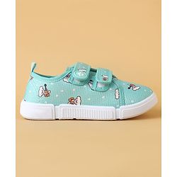 Cute Walk by Babyhug Velcro Closure Casual Shoes With Animal Print - Green