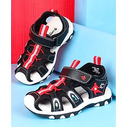 Cute Walk by Babyhug Velcro Closure Solid Sandals - Black